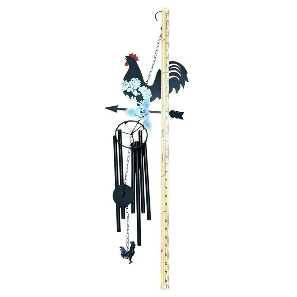 Cracker Barrel Exclusive Rooster Windchime Farmhouse Country Decor Black NIB 33
